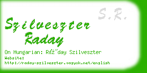 szilveszter raday business card